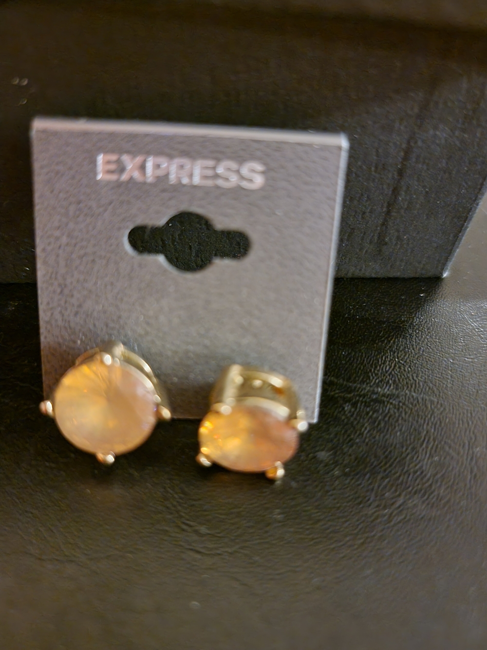 EXPRESS Gold-Tone Peach Opal Round Stud Earrings